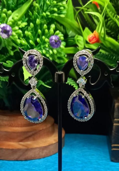 Purple Brass Earring