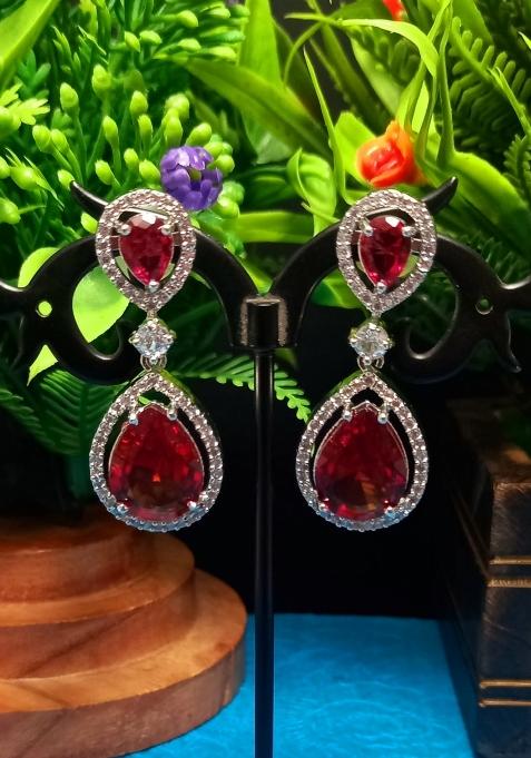 Red Brass Earring