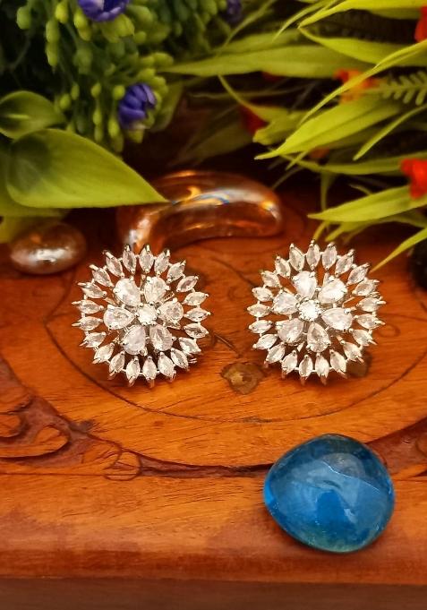 White Brass Earring
