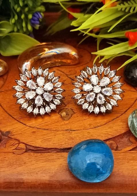 White Brass Earring
