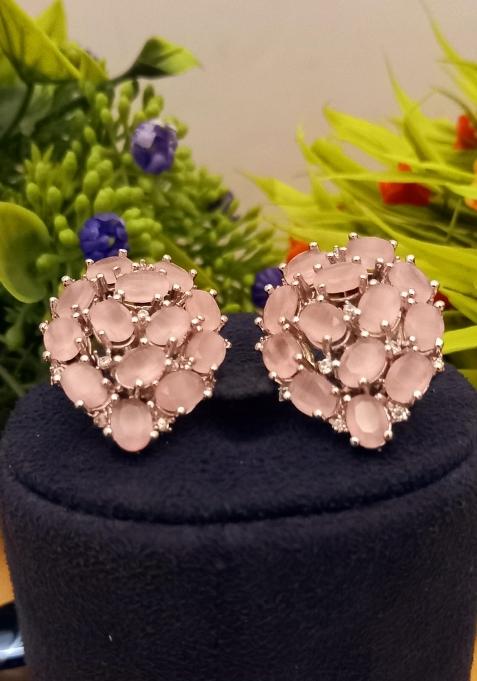 Pink Brass Earring