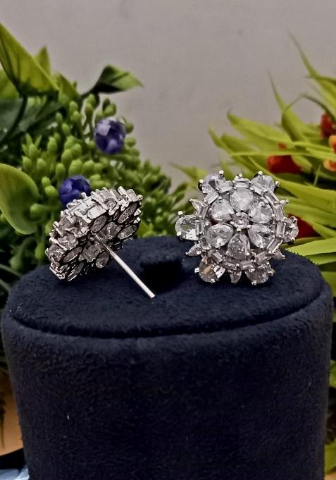 White Brass Earring