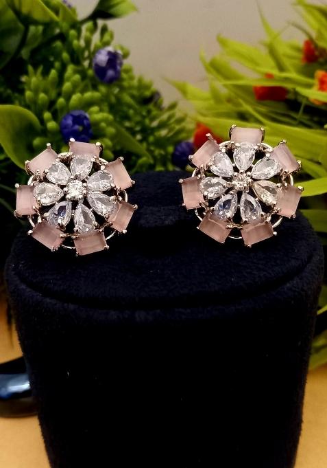 Pink Brass Earring