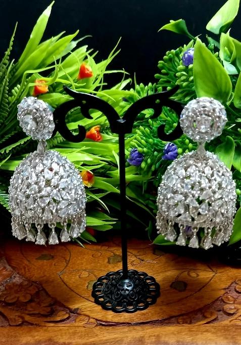 White Brass Earring