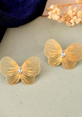 Gold Plated Butterfly Shaped Studs Earrings 