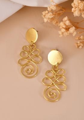 Gold Plated Designer Drop Earrings 