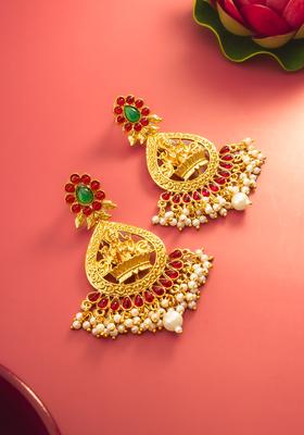 Multicolor Artificial Stones Alloy Chandelier Earring
