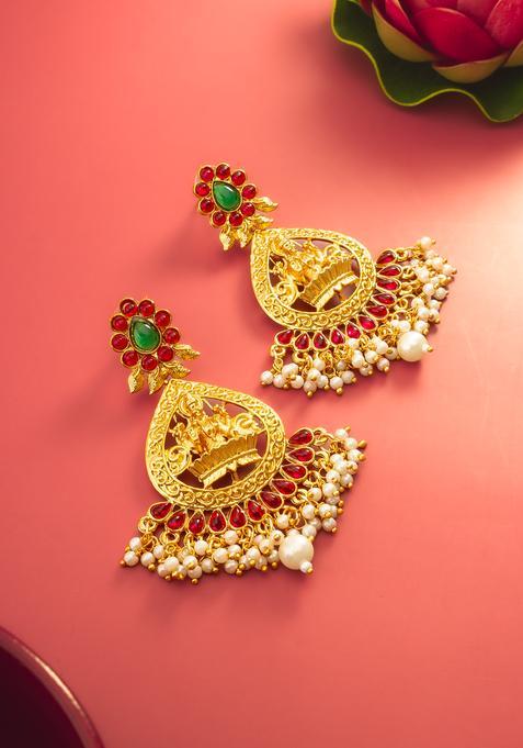 Multicolor Artificial Stones Alloy Chandelier Earring