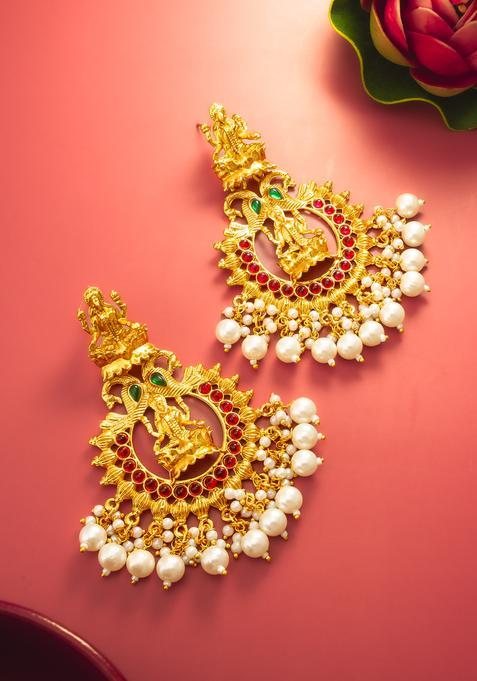 Multicolor Artificial Stones Alloy Chandelier Earring