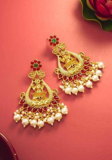 Multicolor Artificial Stones Alloy Chandelier Earring