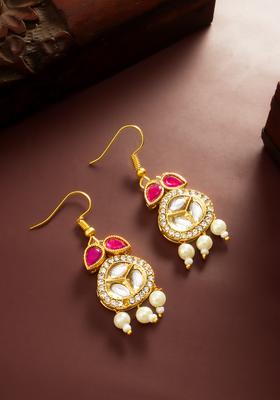 Multicolor Kundan Alloy Drop Earrings