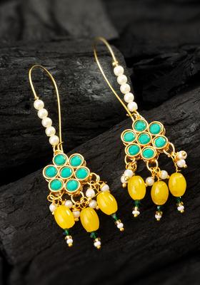 Multicolor Beads Alloy Drop Earrings