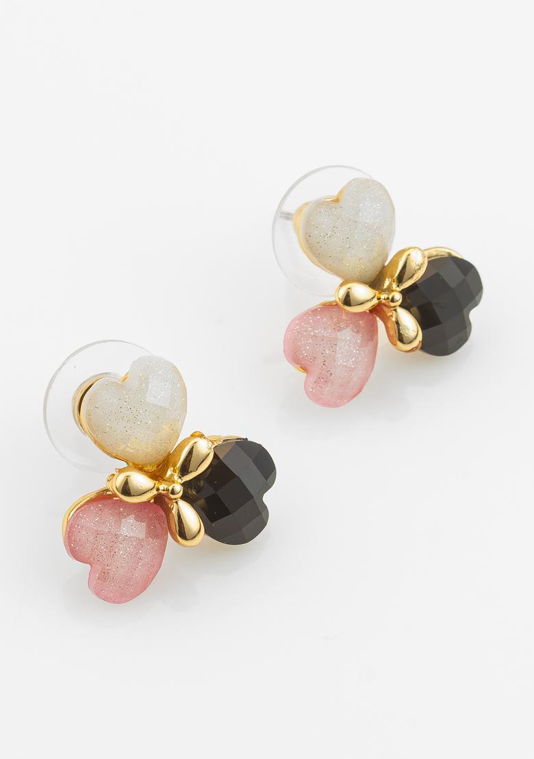 Multicolor Crystal Alloy Stud Earrings - Indya