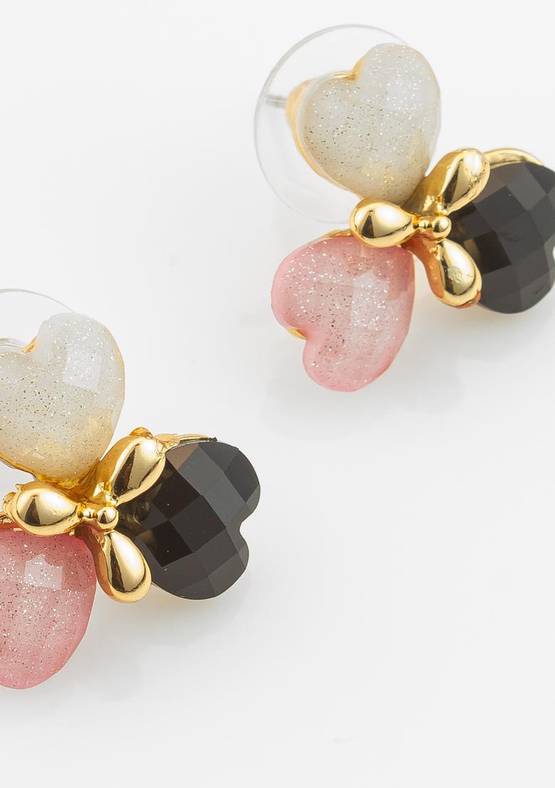 Multicolor Crystal Alloy Stud Earrings - Indya