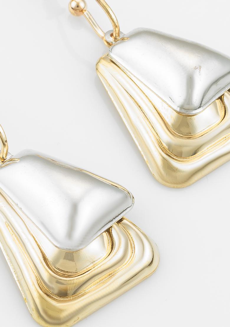 White Alloy Drop Earrings - Indya