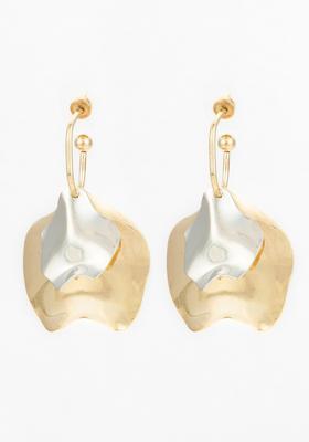 Golden Alloy Drop Earrings