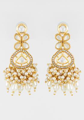 Golden Kundan Alloy Earrings