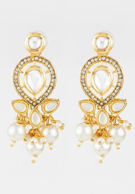 Golden Kundan Alloy Earrings