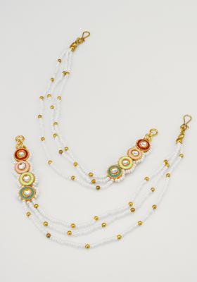 Multicolor Kundan Alloy Ear Chain