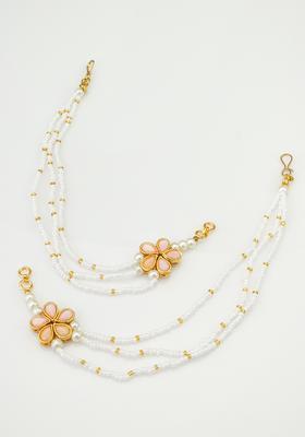 White Kundan Alloy Ear Chain