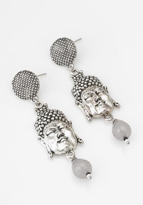 Silver Beads Alloy Drop Earrings