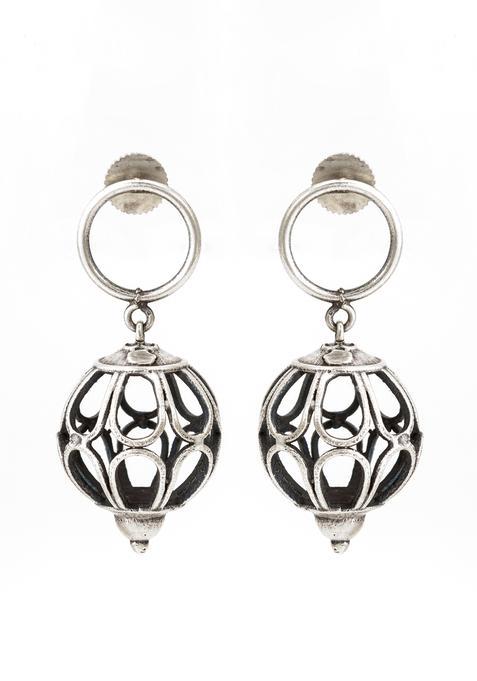 Silver Alloy Drop Earrings