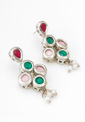 Silver Pearl Alloy Drop Earrings