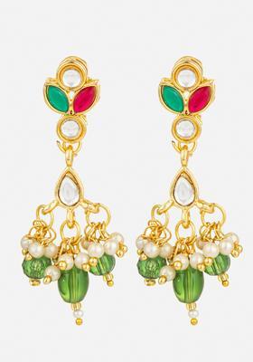 Multicolor Kundan Alloy Dangler Earrings