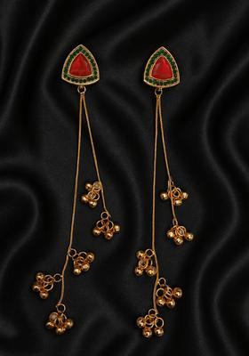 Golden Alloy Earrings