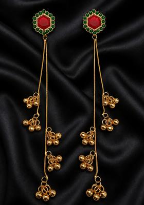 Golden Alloy Earrings