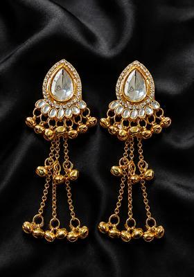 Golden Alloy Earrings