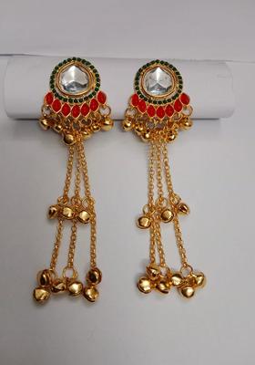 Golden Alloy Earrings