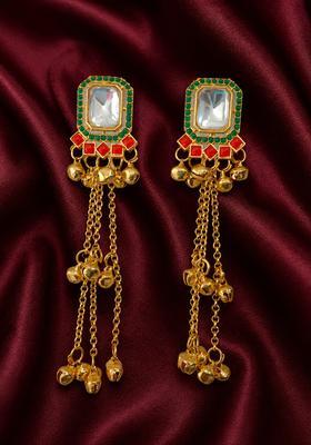 Golden Alloy Earrings