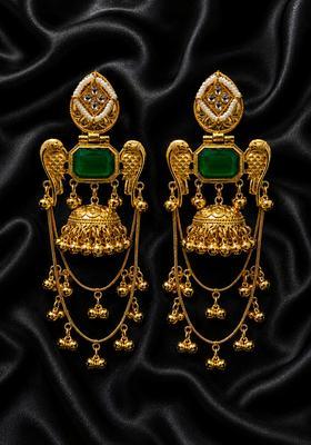 Golden Alloy Earrings