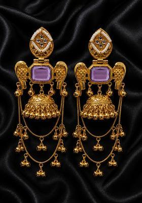 Golden Alloy Earrings