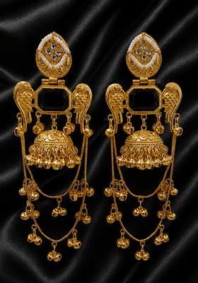 Golden Alloy Earrings