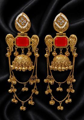 Golden Alloy Earrings