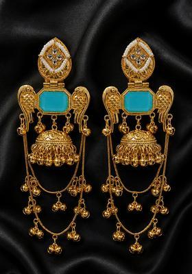 Golden Alloy Earrings