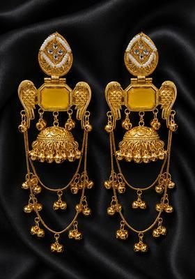 Golden Alloy Earrings