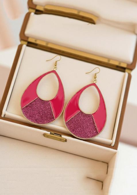 Magenta Alloy Drops And Danglers