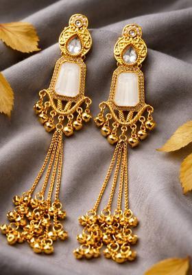 Golden Brass Drop Earrings