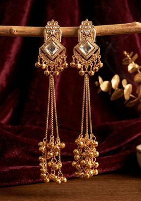Golden Brass Drop Earrings