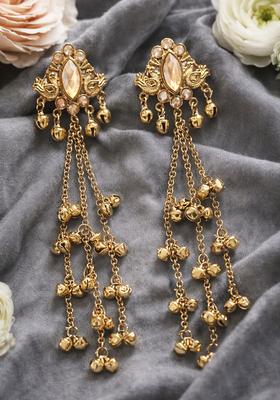 Golden Brass Drop Earrings