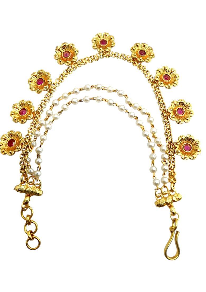 Golden Alloy Ear Chain - Indya