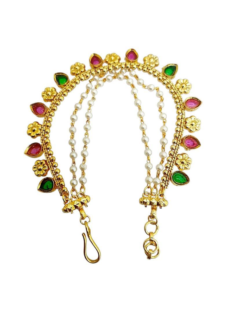 Golden Alloy Ear Chain - Indya
