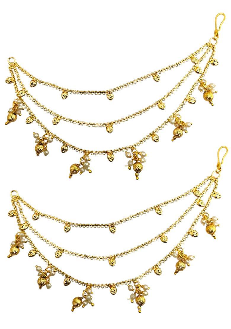 Golden Alloy Ear Chain - Indya