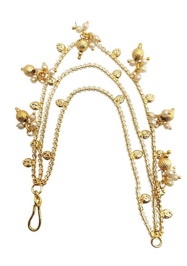 Golden Alloy Ear Chain - Indya