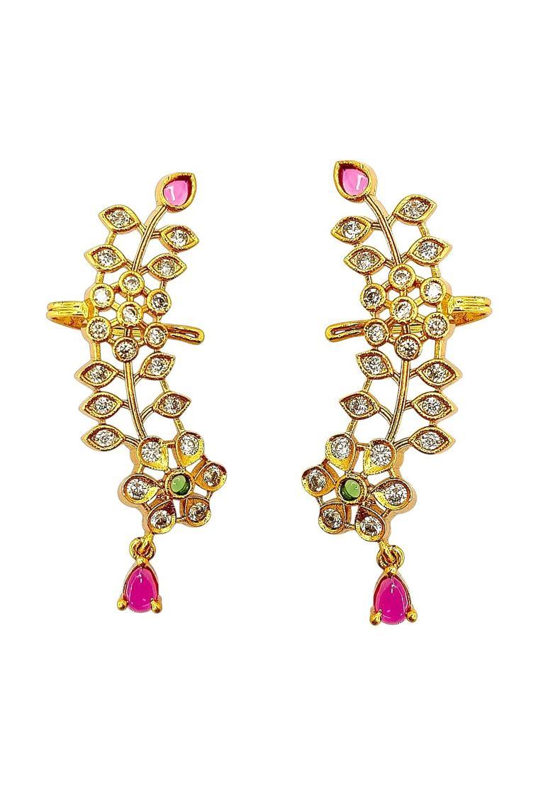 Golden Alloy Ear Cuff - Indya