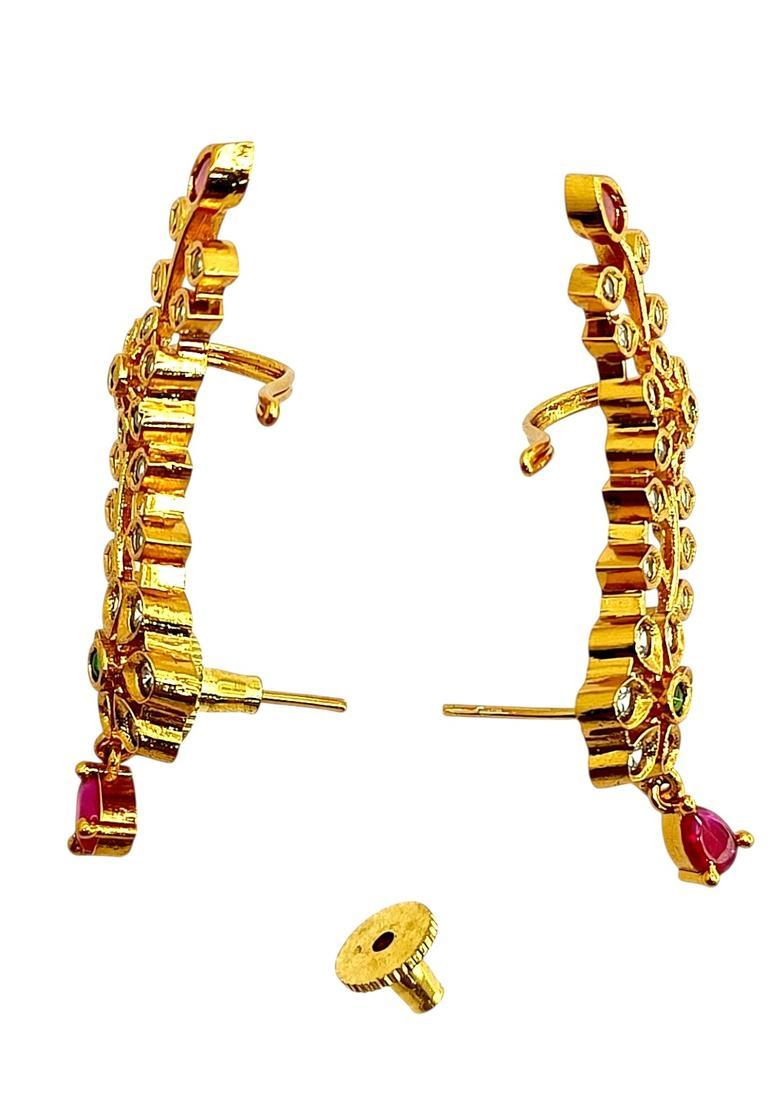 Golden Alloy Ear Cuff - Indya