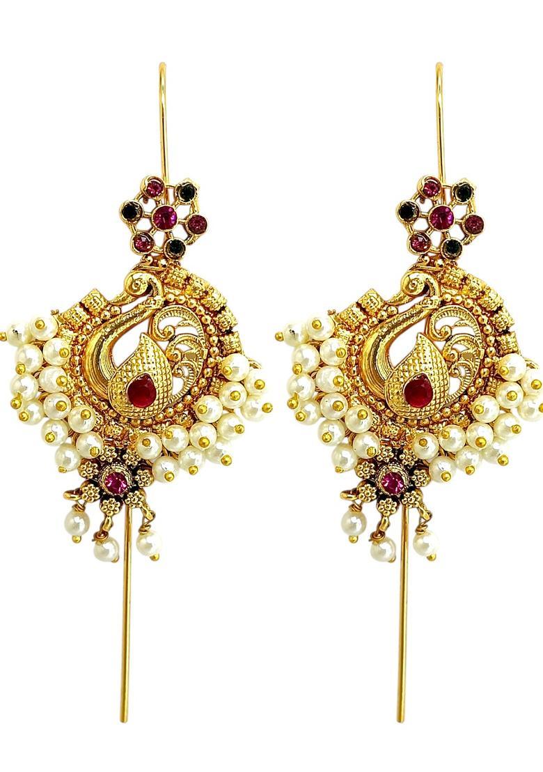 Golden Alloy Ear Cuff - Indya